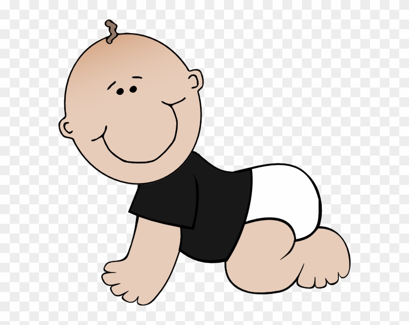 Crawling Baby Black Shirt Svg Clip Arts 600 X 588 Px - Baby Clip Art Boy - Png Download