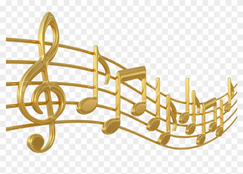 Gold Transparent Music - Gold Music Notes Png Clipart