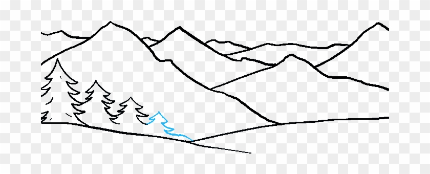Mountain Drawing Basic - Mountain Range Drawing Easy Clipart #2595414
