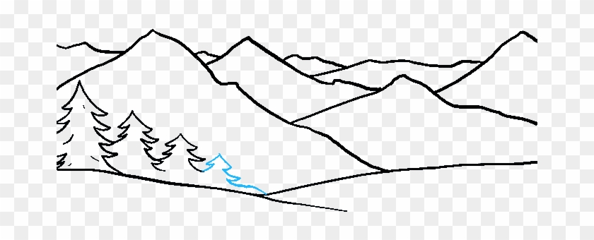 Mountain Drawing Basic - Mountain Range Drawing Easy Clipart