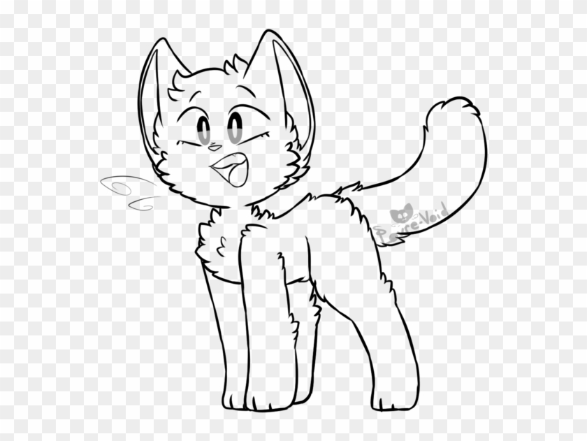 Happy Cat Png - Happy Cat Lineart Clipart #2596054