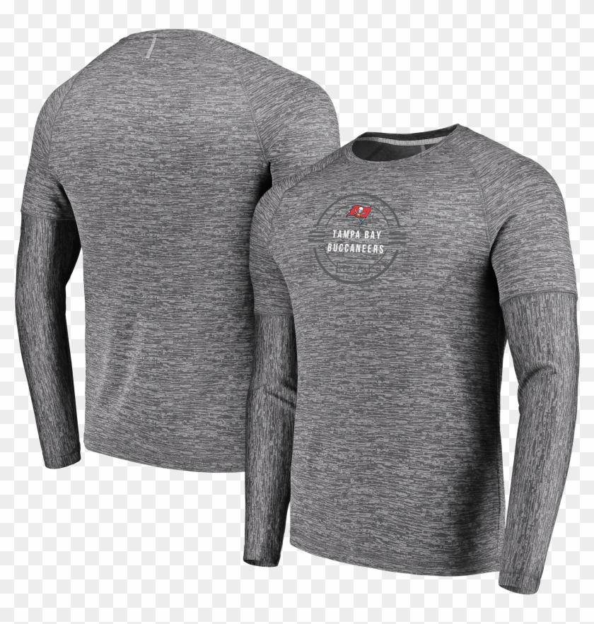 Majestic Buccaneers Men's Grey Long Sleeve Ultra Streak - Long-sleeved T-shirt Clipart