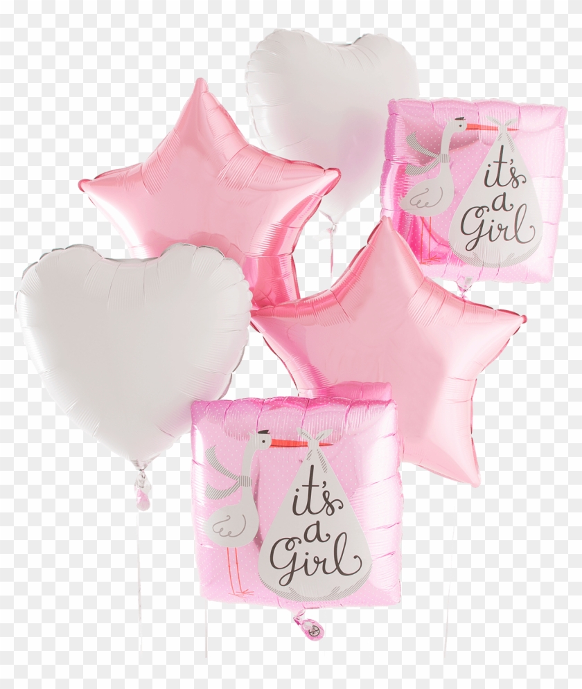 It's A Girl Stork Helium Foil Balloon - Wedding Favors Clipart