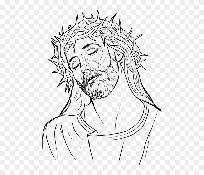 Deus Jesus Drawings, Cross Drawing, Free Bible Images, - Jesus Is Crowned With Thorns Drawing Clipart #2596947