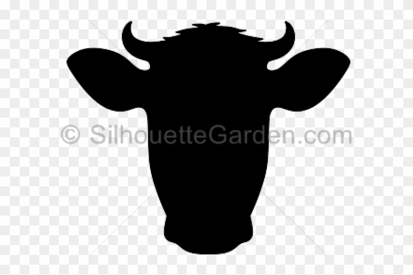 Cow Head Silhouette - Cow Head Vector Silhouette Clipart