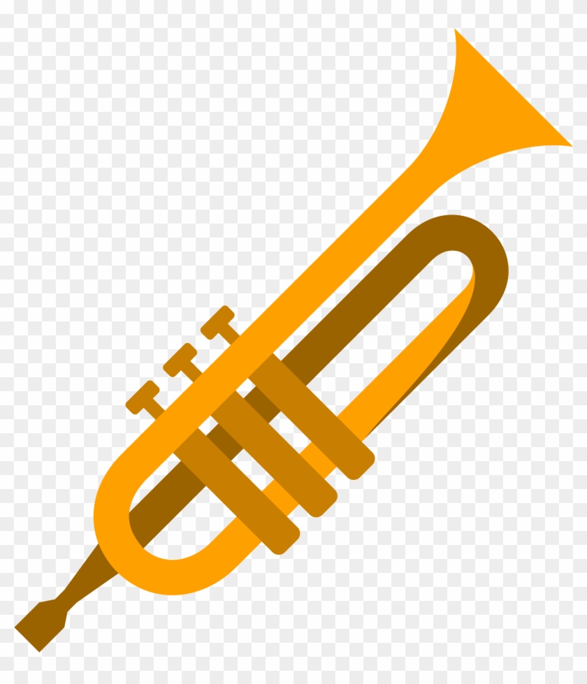 Clipart Black And White Download Trumpet Musical Instrument - Cartoon Trumpet Drawing - Png Download
