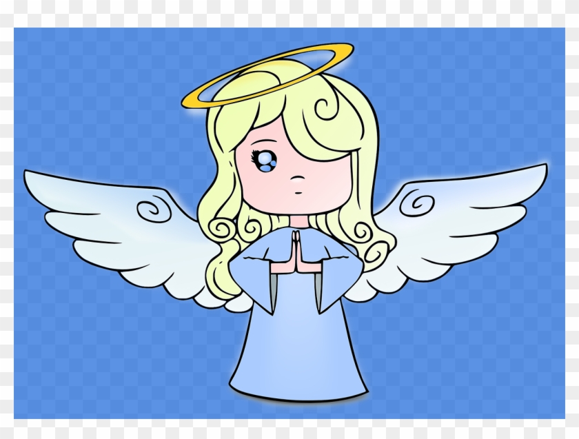 Angel Girl Wings Cute Halo Png Image - Cartoon Angel Clipart