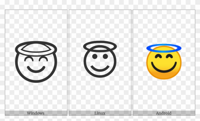 Smiling Face With Halo On Various Operating Systems - Smiley Clipart