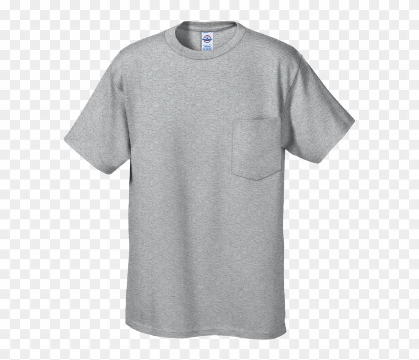 Blank T Shirt Png - Blank Gray Pocket T Shirt Clipart