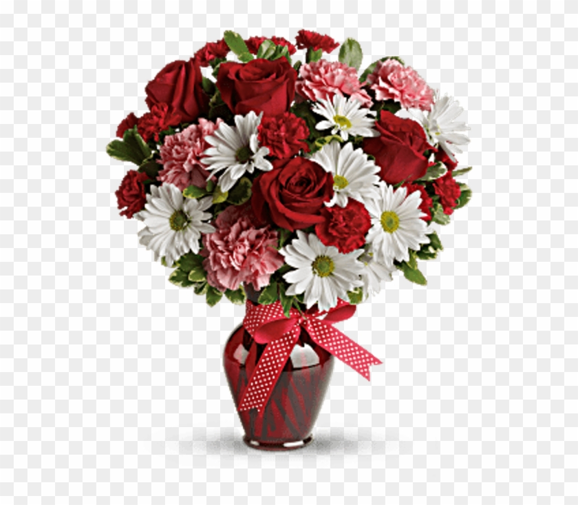The Hugs And Kisses Bouquet With Red Roses - Tulips Valentine's Day Arrangements Clipart
