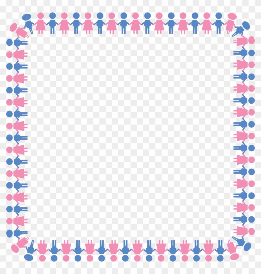 Free Clipart Of A Square Border Of Boys And Girls - Border Design For Girls - Png Download #260151