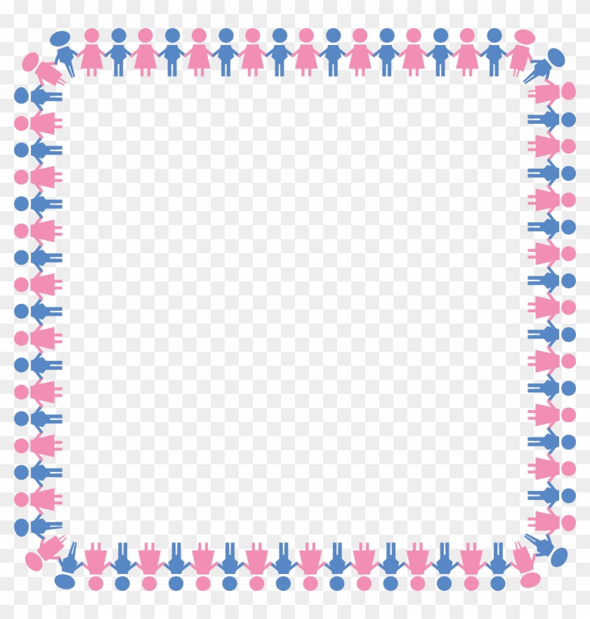Free Clipart Of A Square Border Of Boys And Girls - Border Design For Girls - Png Download