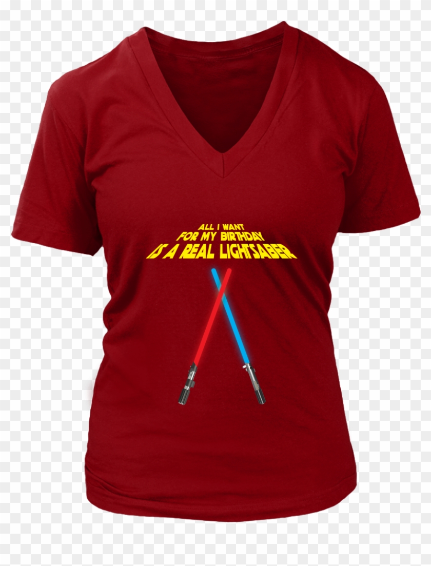 Working Lightsaber Birthday Wishes Women's V Neck T Clipart #260231