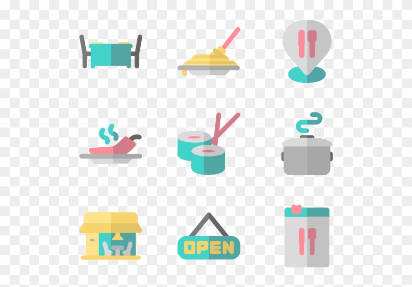 Restaurant Color - Dine In Flat Icon Clipart #260250