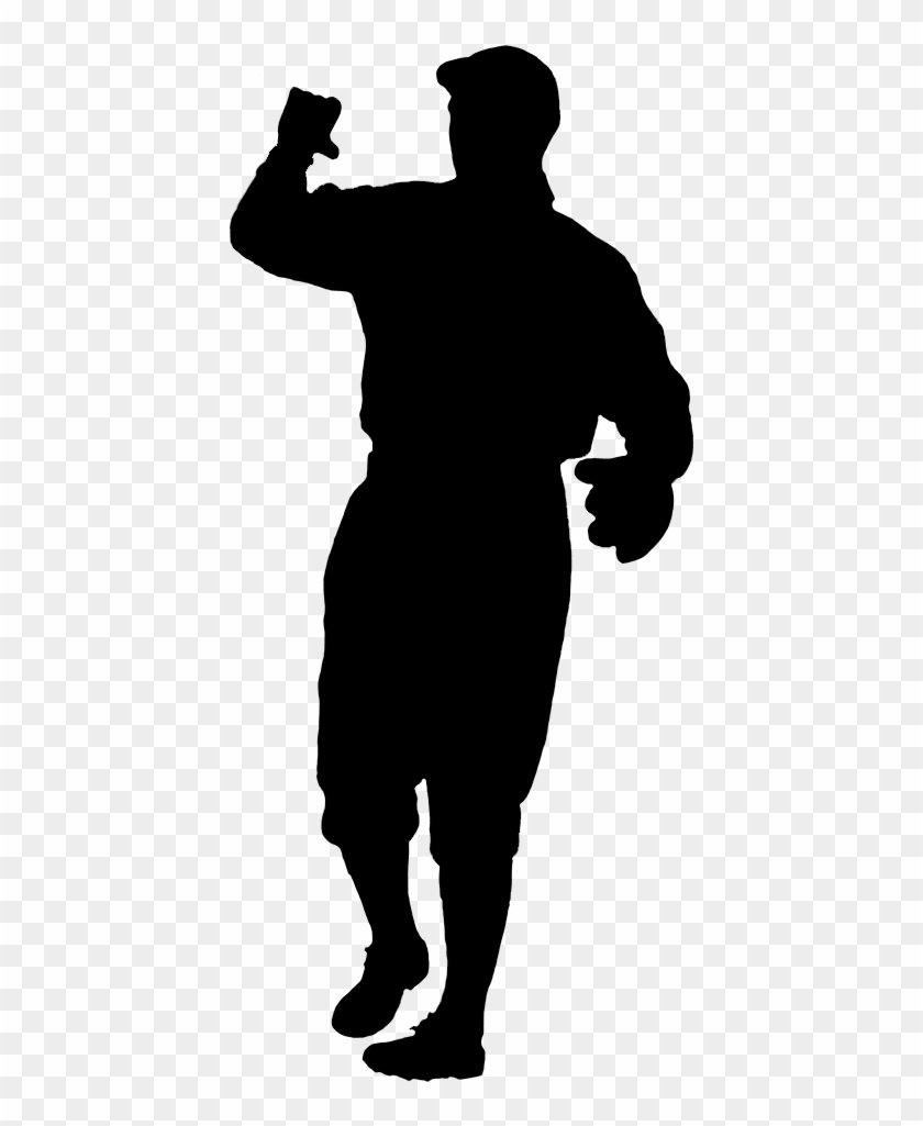 Baseball Catcher Silhouette At Getdrawings - Baseball Player With Glove Silhouette Clipart #260535