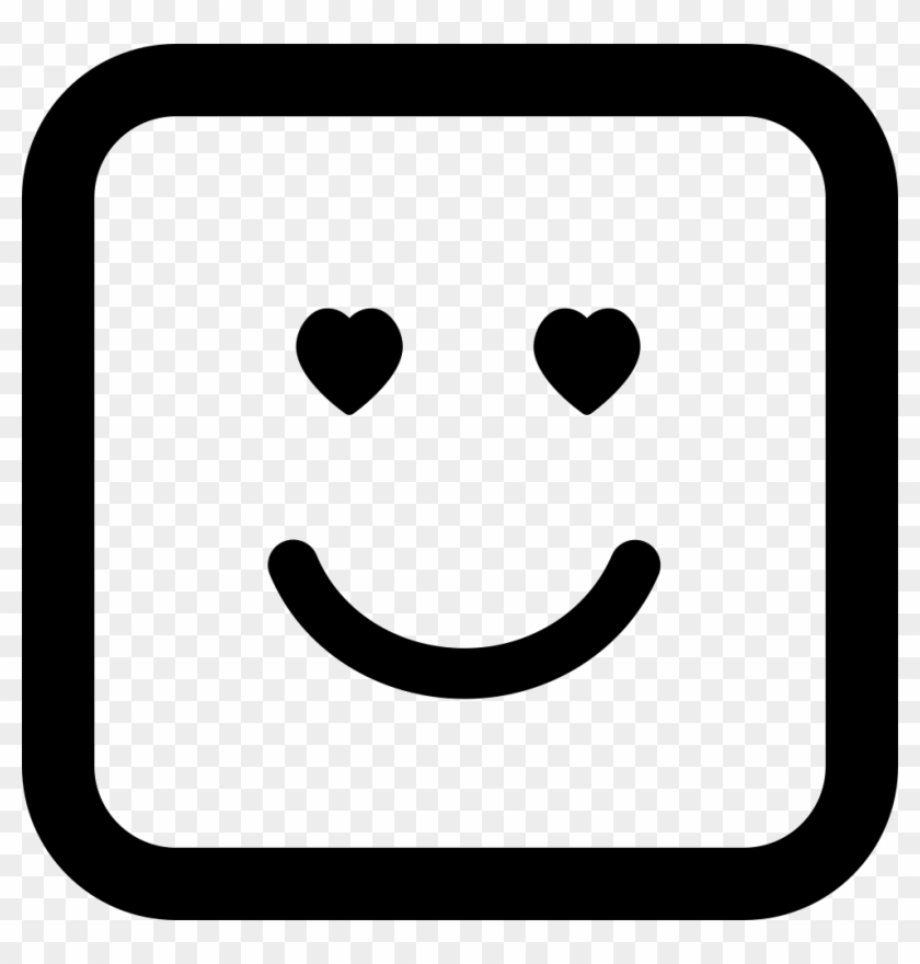 Emoticon In Love Face With Heart Shaped Eyes In Square - 9 Icon Png Clipart #260782