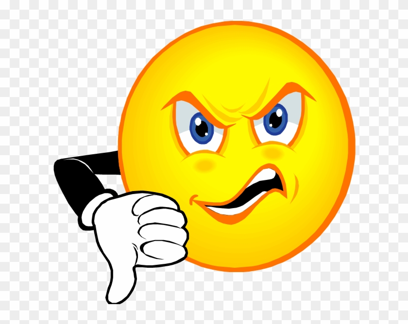Angry Face Thumbs Down - Thumbs Down Smiley Clipart