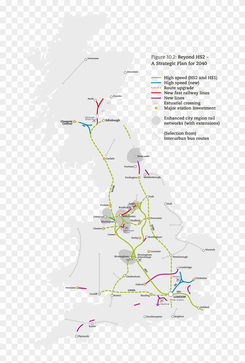 Beyond Hs2 Map By Yellowfields - White Uk Silhouette Clipart #261372