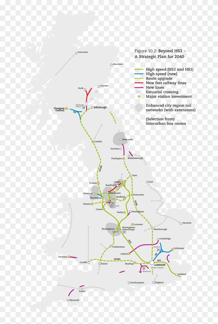 Beyond Hs2 Map By Yellowfields - White Uk Silhouette Clipart