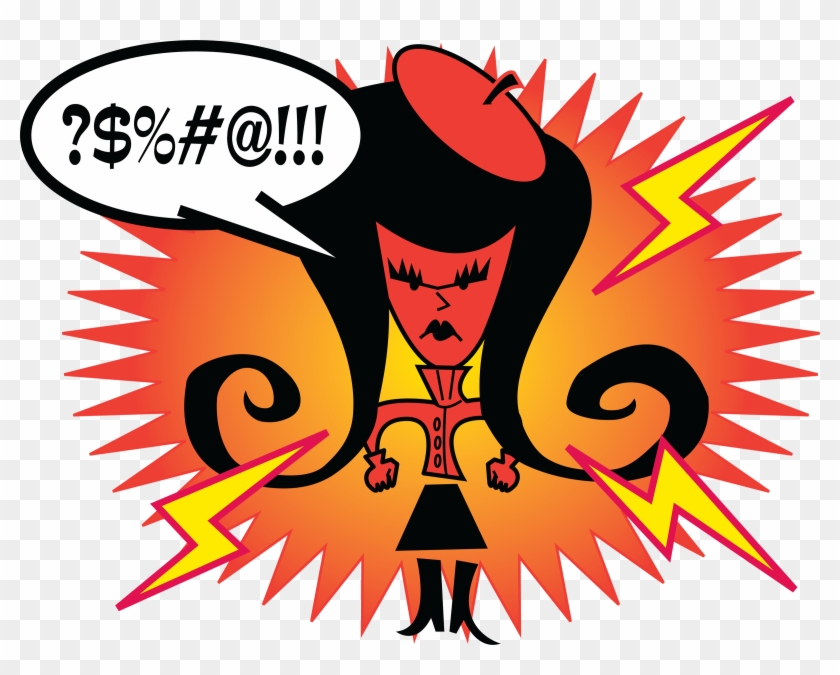 Really Angry Face - Cartoon Girl Pissed Off Clipart