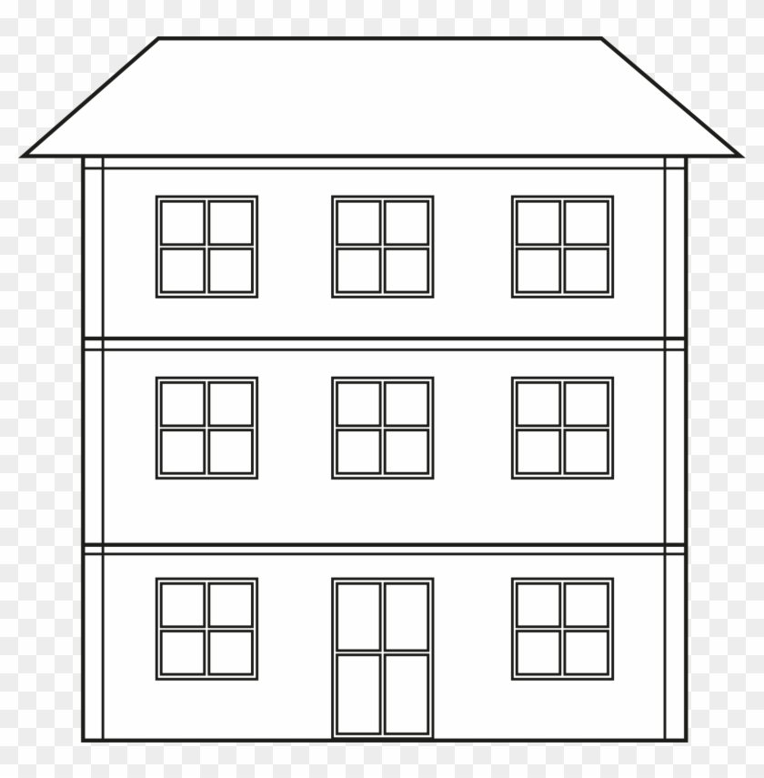Picture Free Library Png Transparent Big Image - 3 Story House Outline Clipart #261722