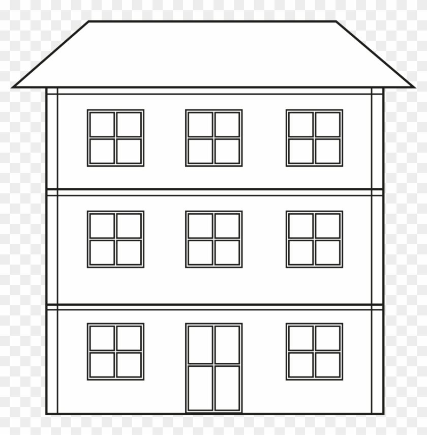 Picture Free Library Png Transparent Big Image - 3 Story House Outline Clipart