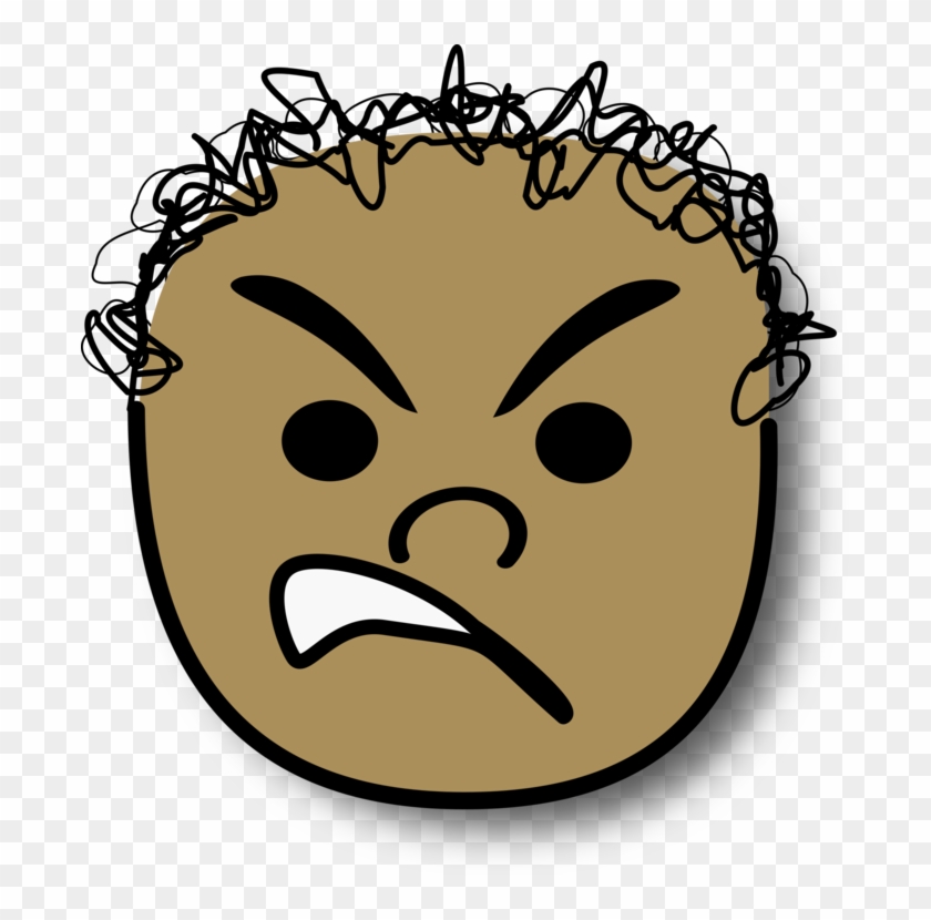 Smiley Child Face Emoticon Anger - Boy Angry Face Clipart - Png Download