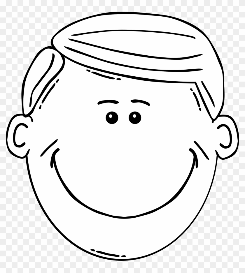 Editingsoftware Clipart Angry Man Face - Outline Of Boys Face - Png Download