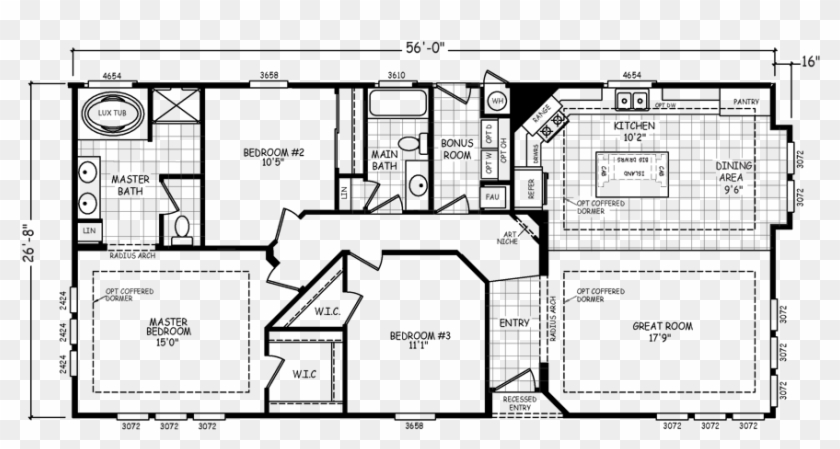 The Piccolo Model Has 3 Beds And 2 Baths - Floor Plan Clipart