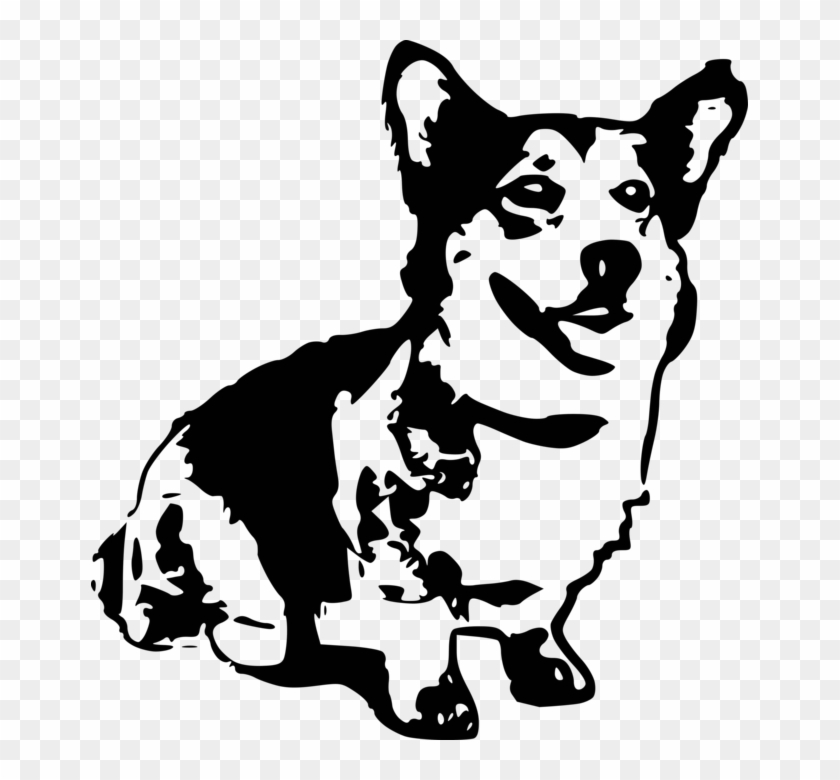 Corgi Clipart Black And White - Black And White Corgi Clip Art - Png Download #262768