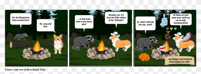 Corgi And Badger - Cartoon Clipart #262987