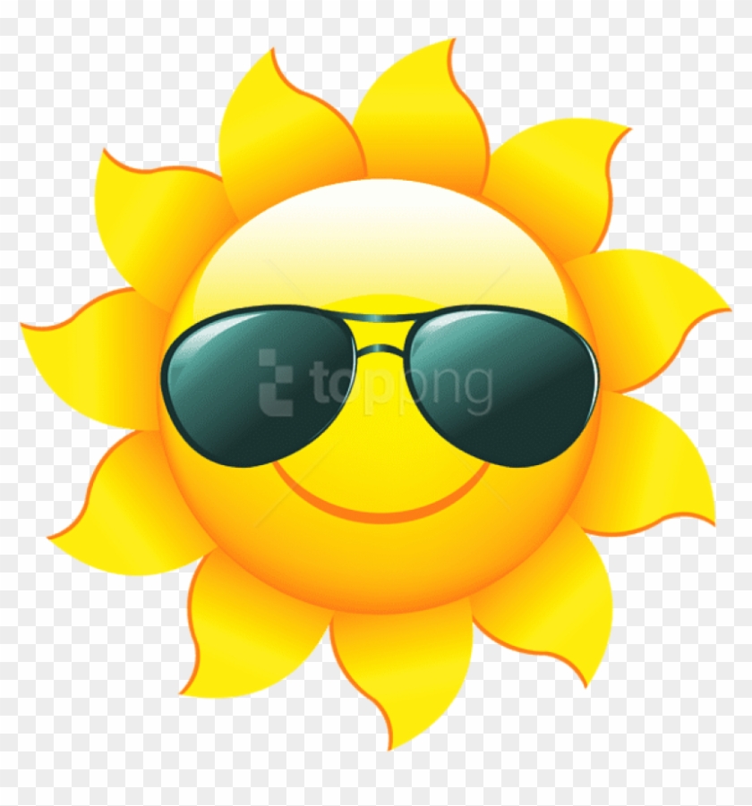 Transparent Sun Emoji With Shades - Sun Clipart Free - Png Download