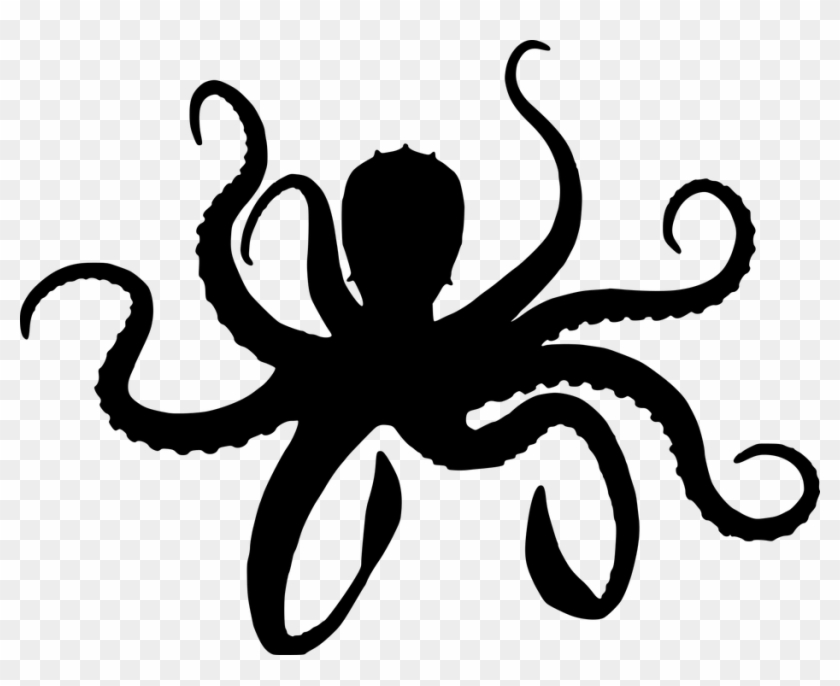Silhouette, Octopus Vector Graphic, Octopus Tentacles - Silhouette Octopus Clip Art - Png Download