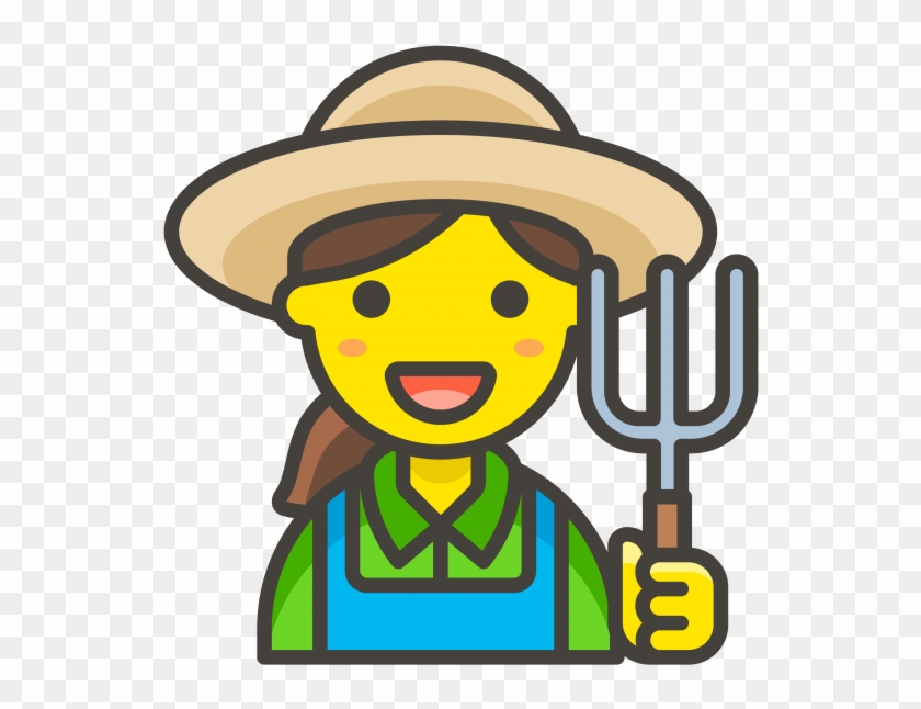 Woman Farmer Emoji - Farmer Svg Clipart