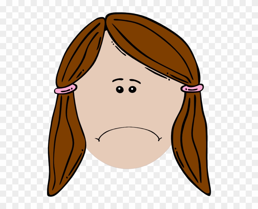 Clip Art At Clker Com Vector Online - Sad Face Girl Cartoon - Png Download #264499
