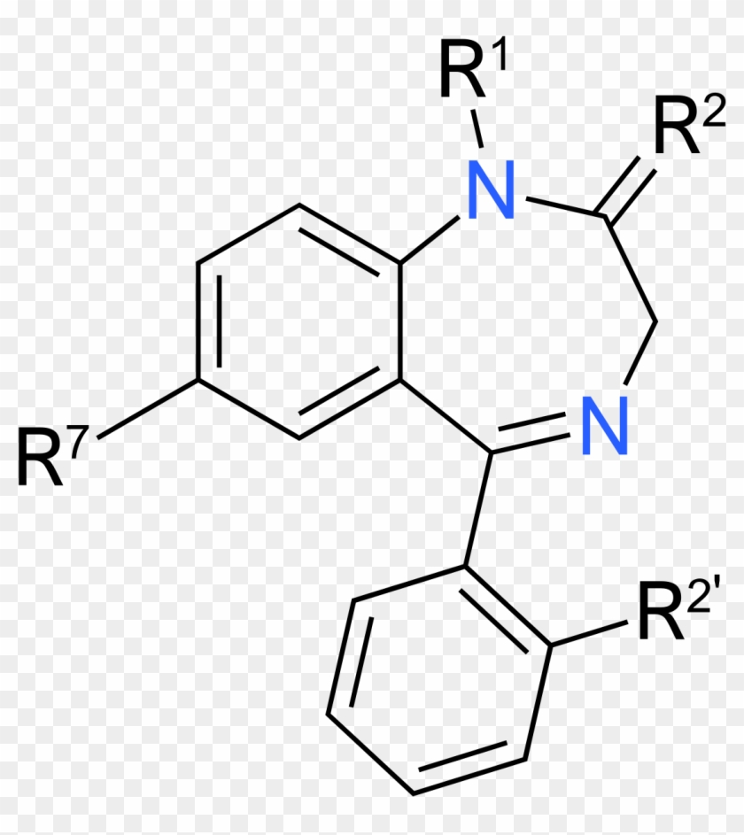 Benzodiazepine Wikipedia - Benzodiazepine Structure Clipart #264805
