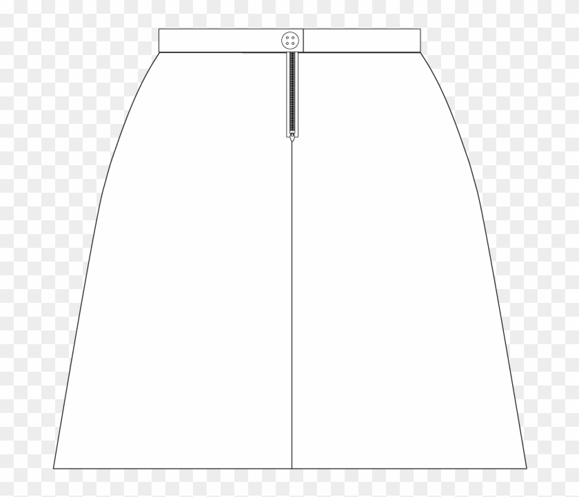 Back Line Drawing Of A Straight Line Skirt - Architecture Clipart #265032