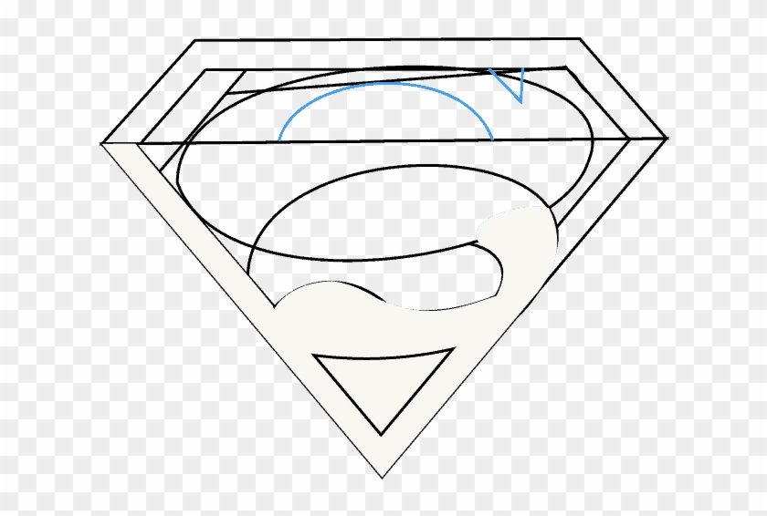 Superman Logo Clipart Straight Line - Line Art - Png Download