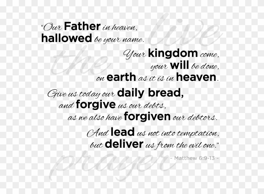 Live The Prayer - Lord's Prayer Transparent Background Clipart