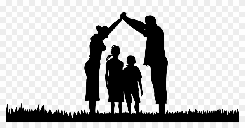 Png Library Shelter Silhouette Big Image Png - Family Prayer Clipart