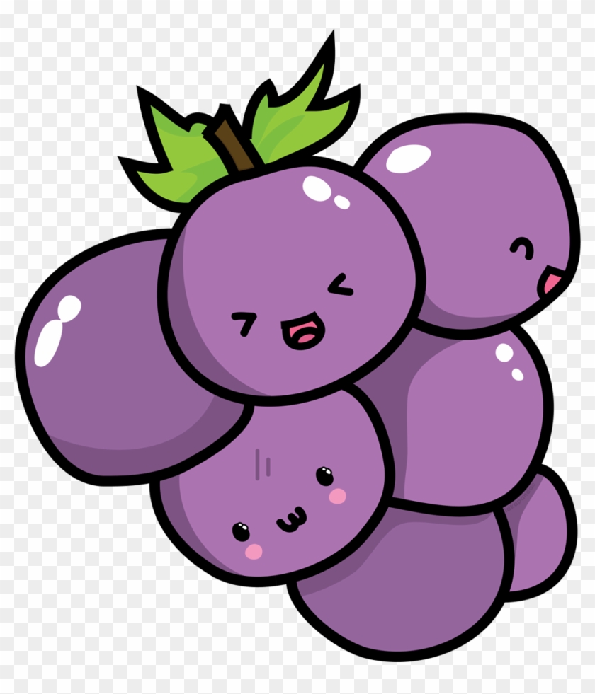 Kawaii Grape Png Jpg Transparent - Grape Kawaii Clipart