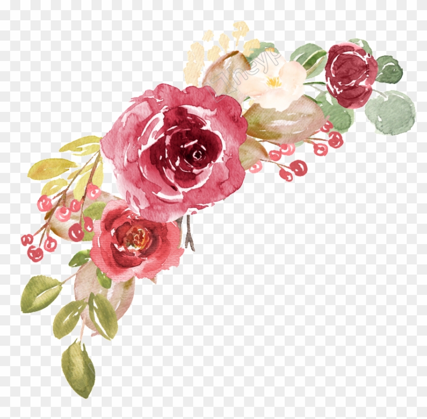 Hand Painted Realistic - Watercolor Flowers Transparent Background Clipart #266969