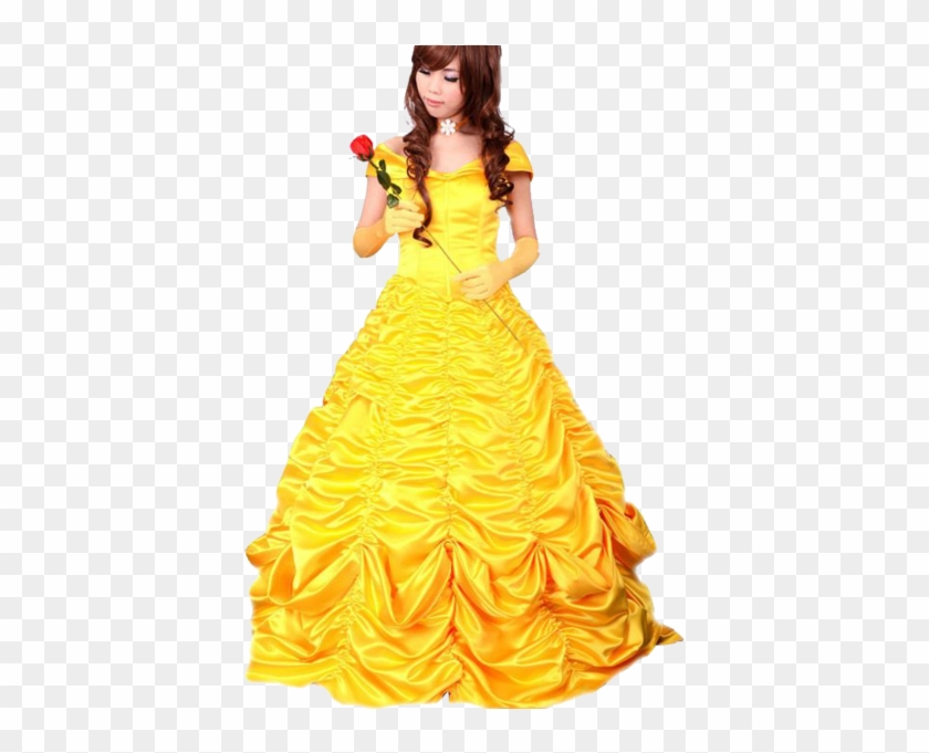 Small - Belle Cosplay Yellow Dress Clipart #267776