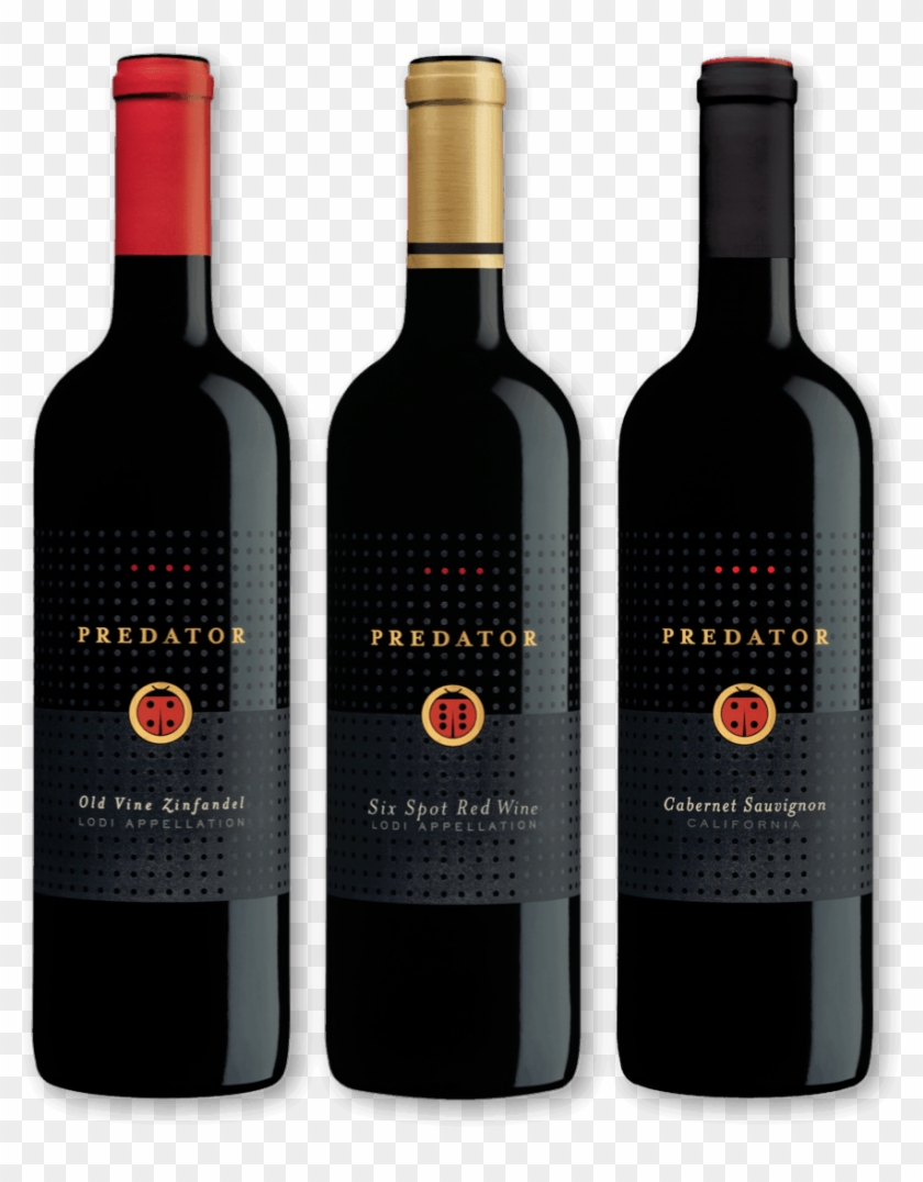 Predator Banner Bottles - Red Wine With Ladybug On Label Clipart