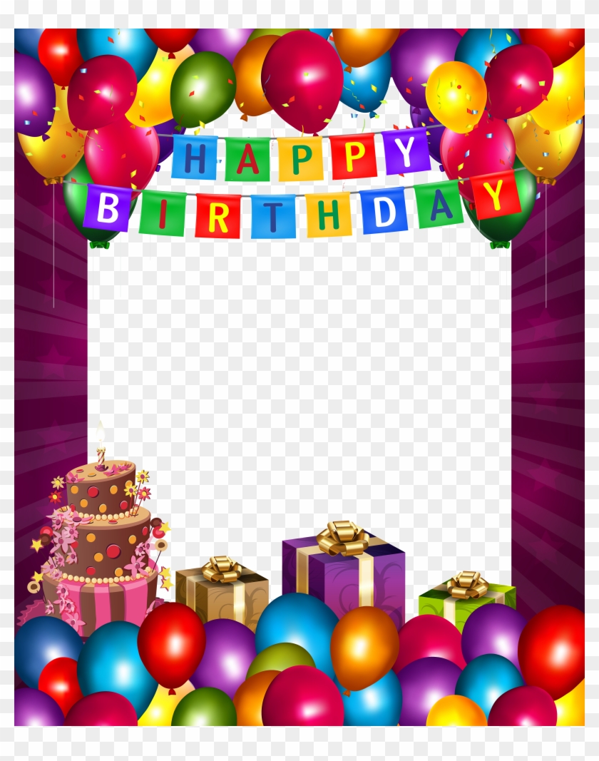 Happy Birthday Template, Happy Birthday Frame, Birthday - Happy Birthday Frames Png Clipart