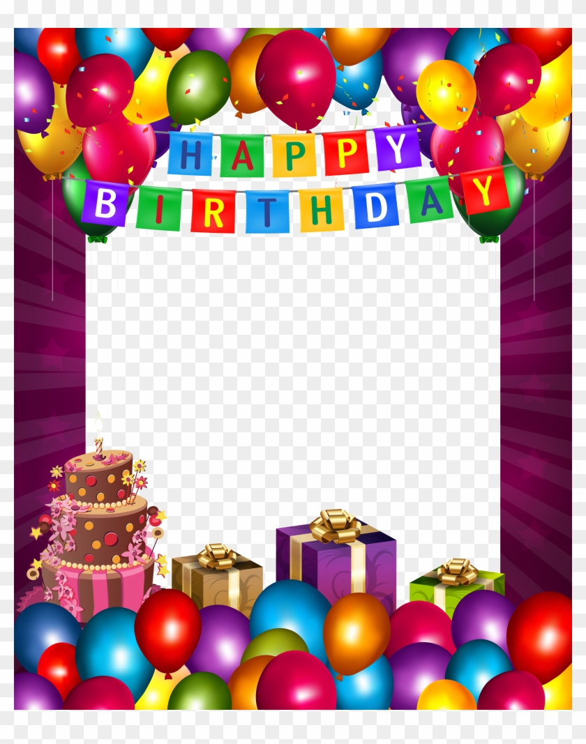 Happy Birthday Template, Happy Birthday Frame, Birthday - Happy Birthday Frames Png Clipart #268673