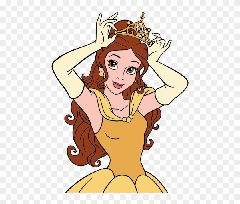 Belle With A Crown Clipart - Beauty And The Beast Cartoon Women - Png Download