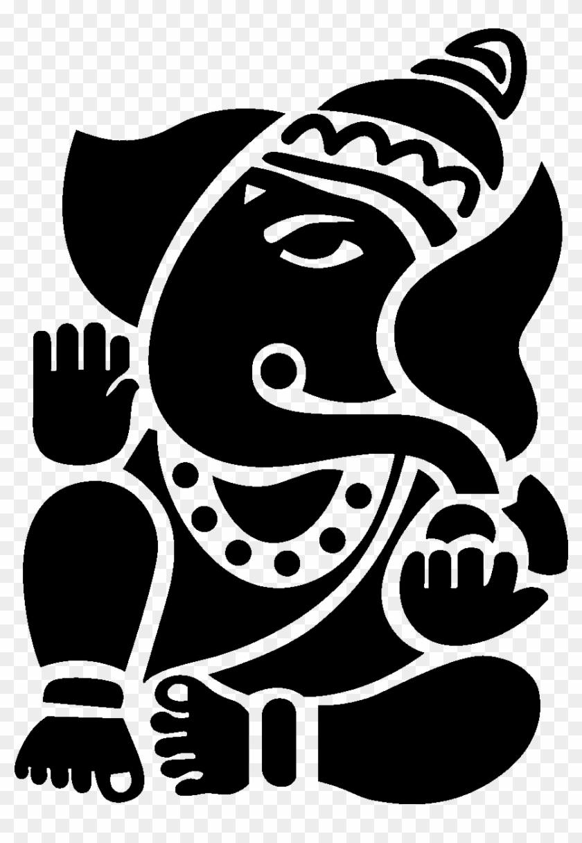 1200 X 1200 11 - Black And White Ganesh Png Clipart