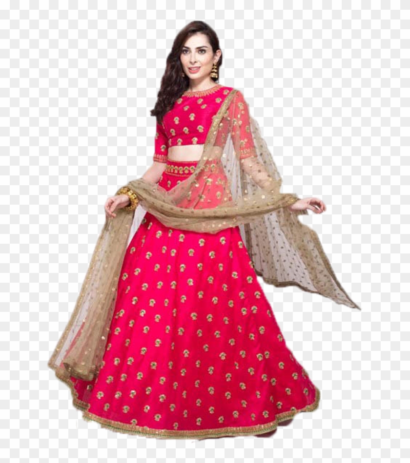 Png - Pink And Gold Lehenga Clipart