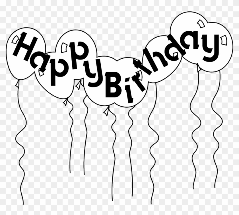 Birthday Balloon Clipart Black And White - Happy Birthday Gif Countdown - Png Download #2601184